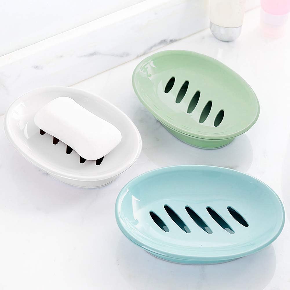 Two-Pack White Plastic Draining Soap Holder - Image 2