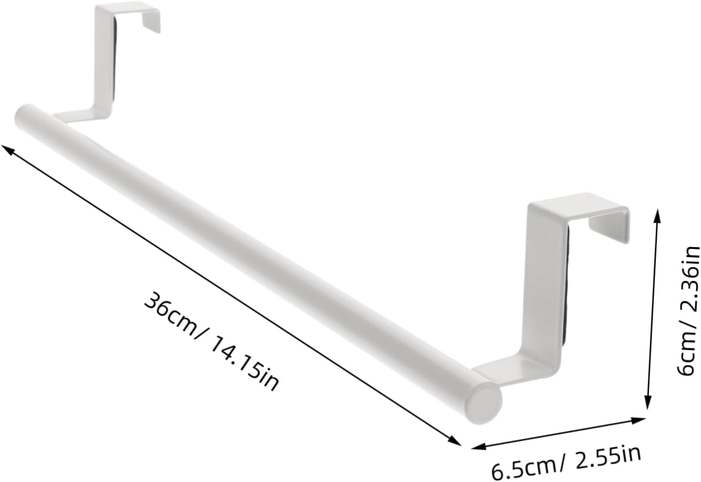 Stainless steel over-the-door single-bar towel rack - Image 2