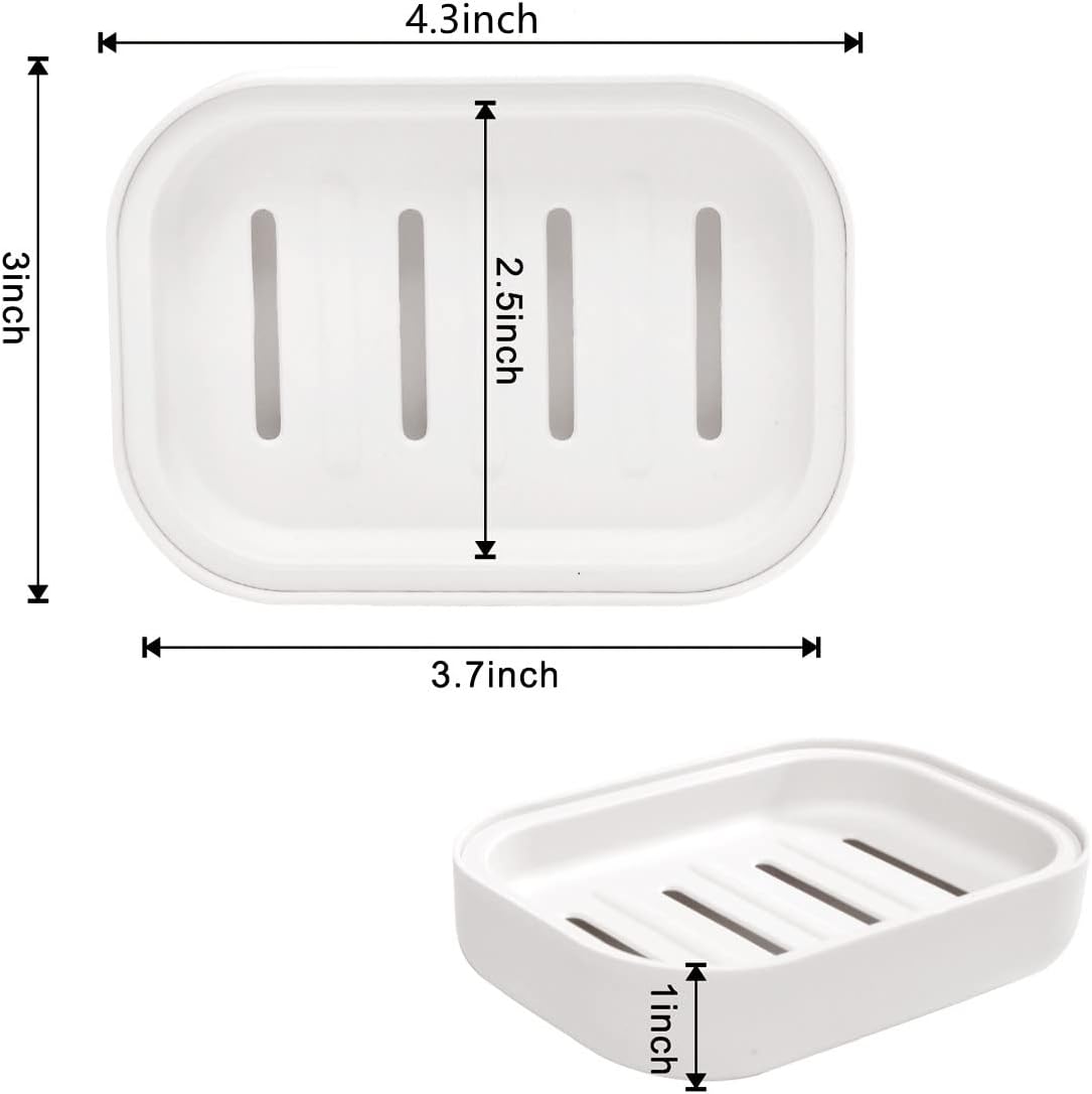 Four-Pack Plastic Double-Layer Draining Soap Holder - Image 2
