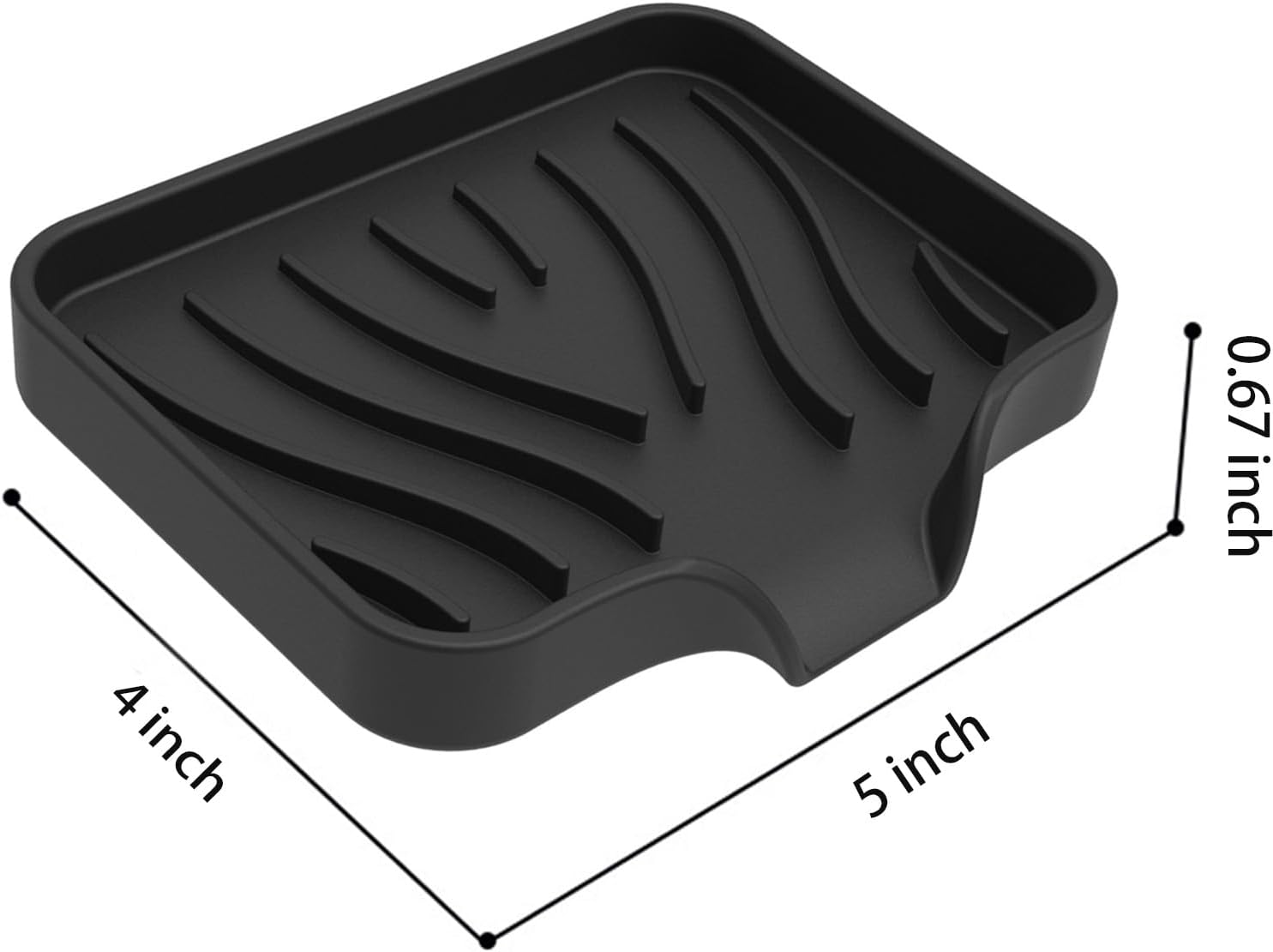 Two-Pack Black Silicone Self-Draining Soap Holder - Image 2