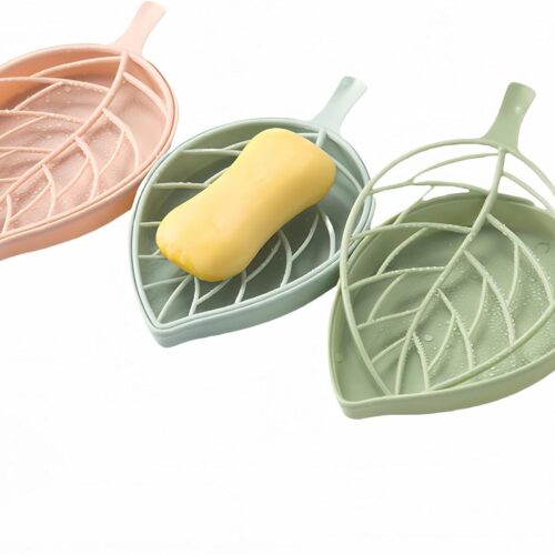 Leaf-Shaped Adhesive Wall-Mount Soap Drainage Rack