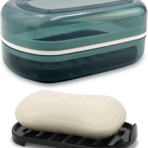 Blue Portable Soap Container with Lid