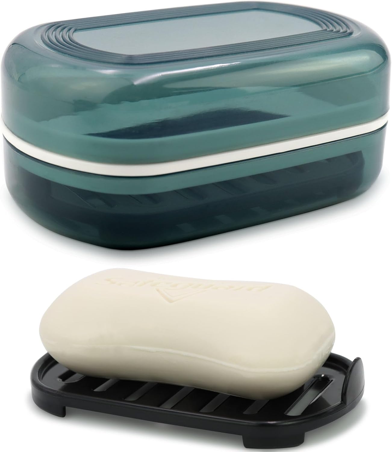 Blue Portable Soap Container with Lid