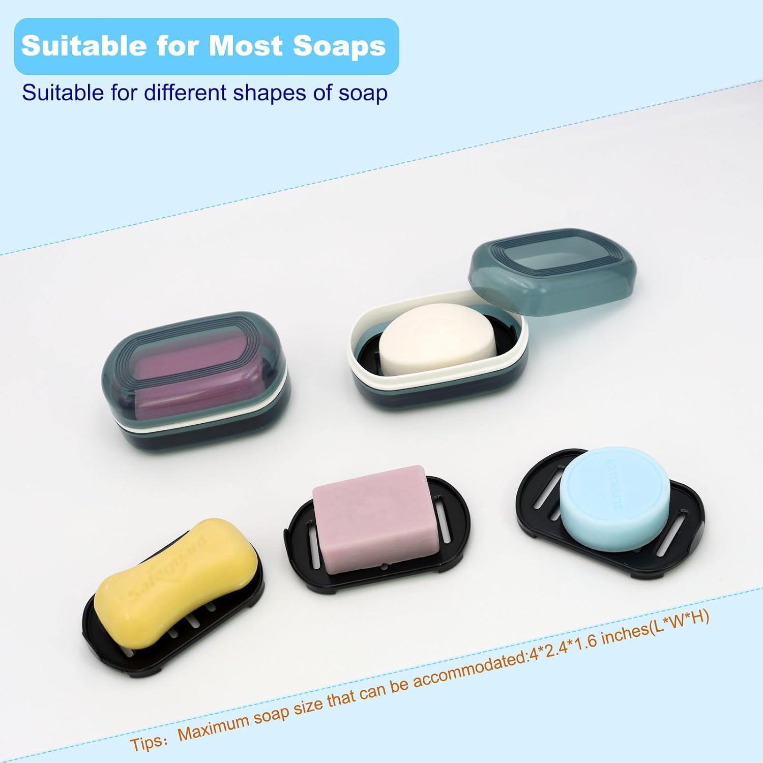 Blue Portable Soap Container with Lid - Image 2
