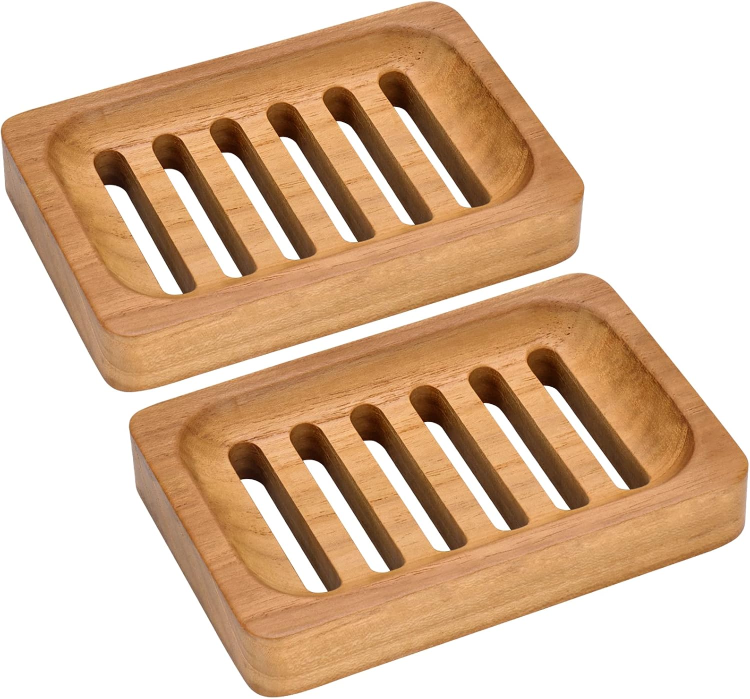 Natural Teak Wood Self-Draining Soap Holder