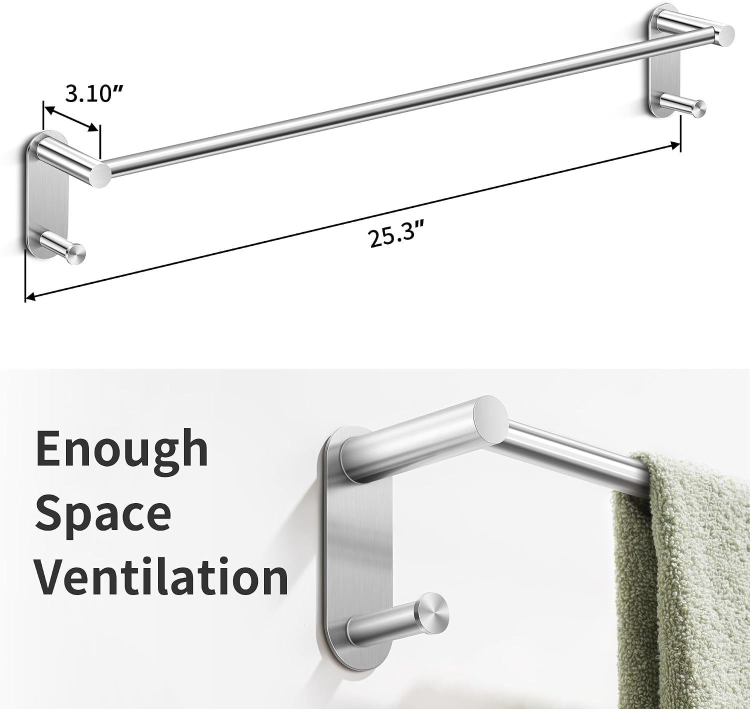 Self-adhesive towel bar - Image 2