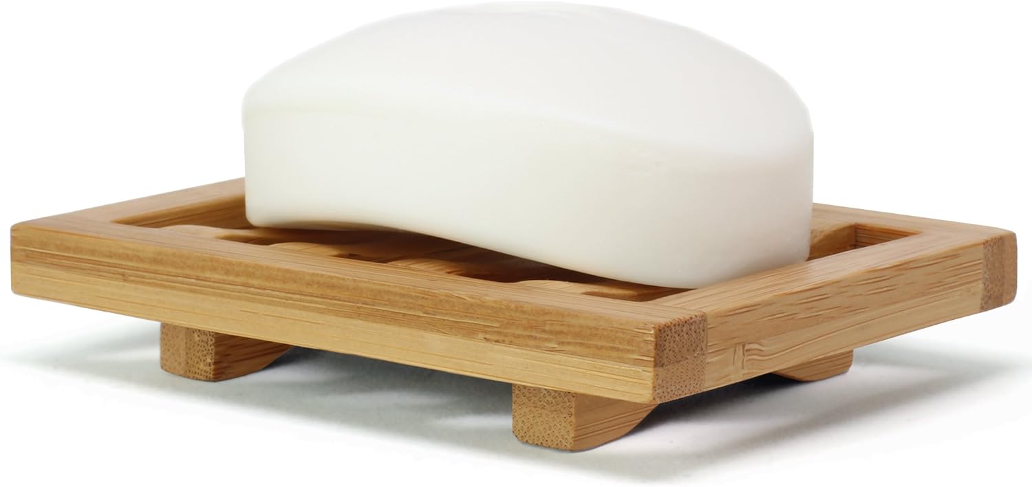Bamboo Nigiri-Style Self-Draining Soap Holder Tray