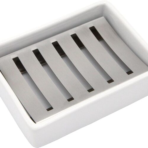Ceramic Stainless Steel Double-Layer Soap Holder