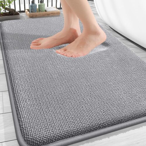Thick Grey Memory Foam Bath Mat