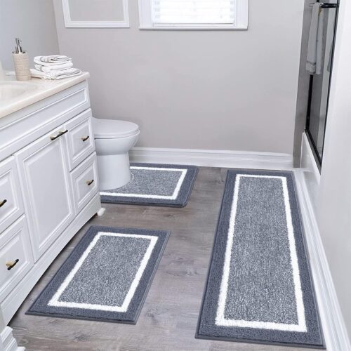 Dark Grey Microfibre Plush Bath Mat