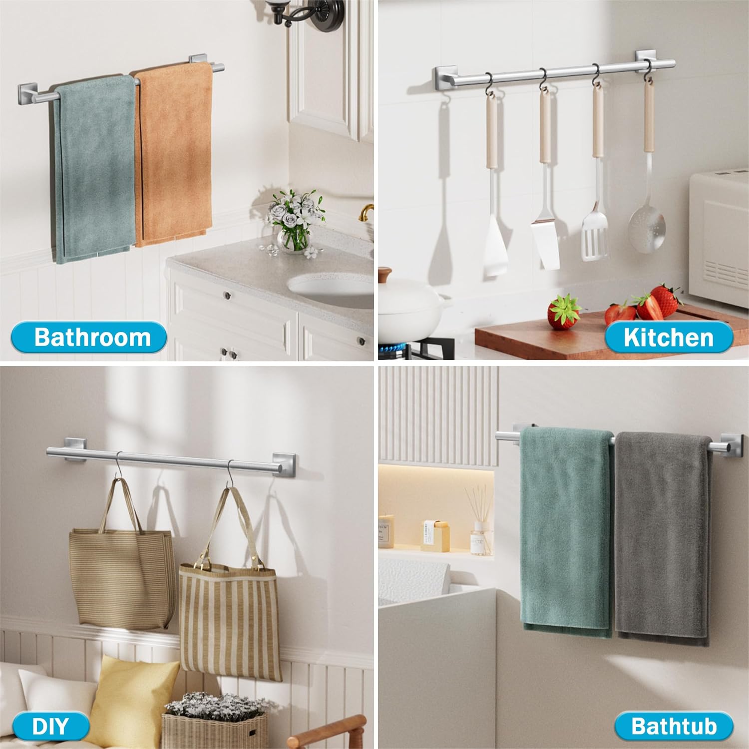 Bathroom single towel bar - Image 2