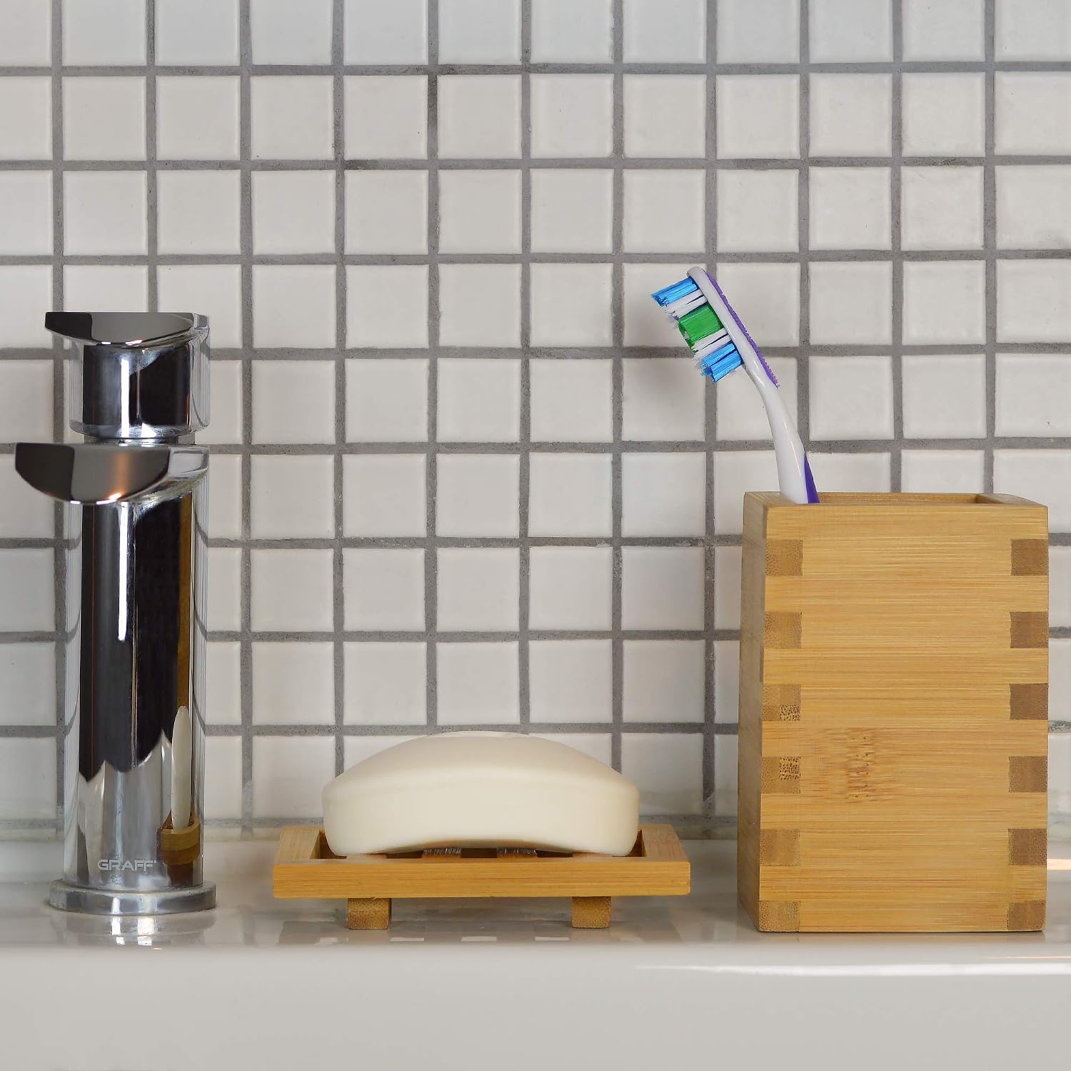 Bamboo Nigiri-Style Self-Draining Soap Holder Tray - Image 2