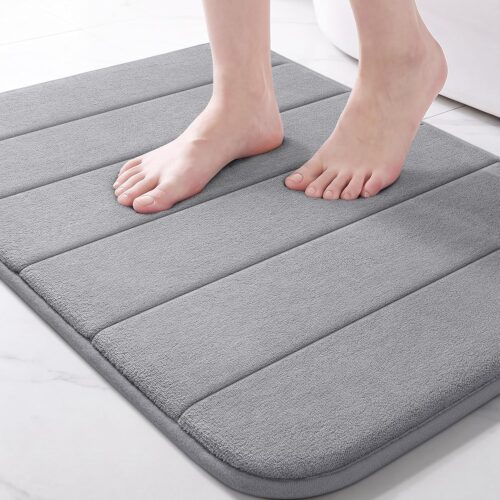 Grey Memory Foam Absorbent Bath Mat